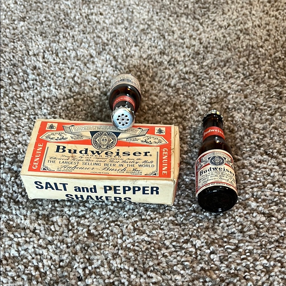 Vintage Budweiser Salt and Pepper Shakers